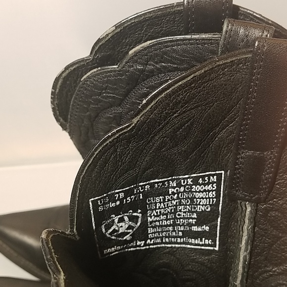 Ariat Heritage Black Leather Western Boots US 7B - Picture 4 of 8